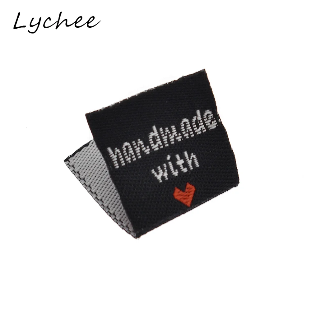 Lychee 100 шт. ярлыки для одежды из полиэстера ручная работа с сердечками сделай сам