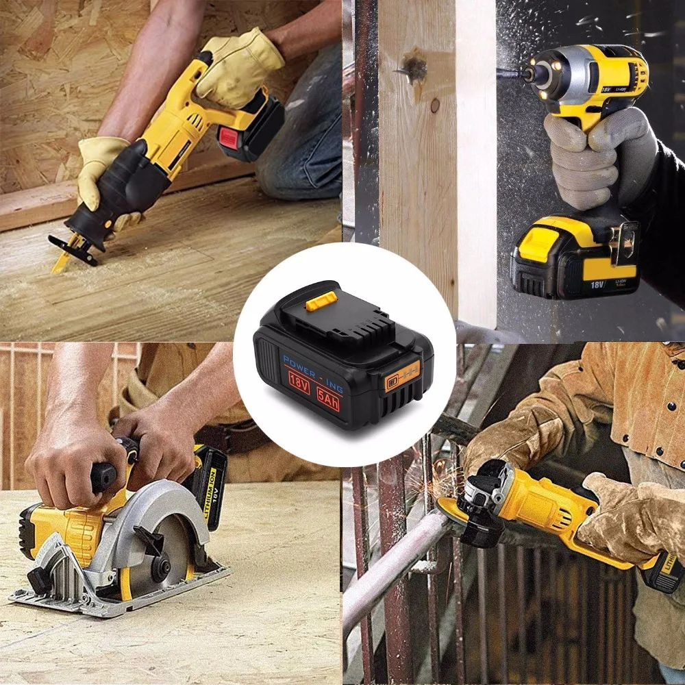 Для dewalt DCB200 18v 5ah литиевая запасная батарея для электроинструменты DCB180 DCB181 DCB182 DCB201