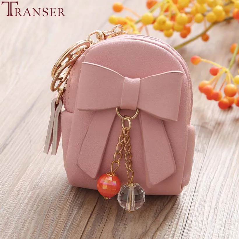 Transer модная однотонная женская сумка для ключей на молнии с бантом короткий