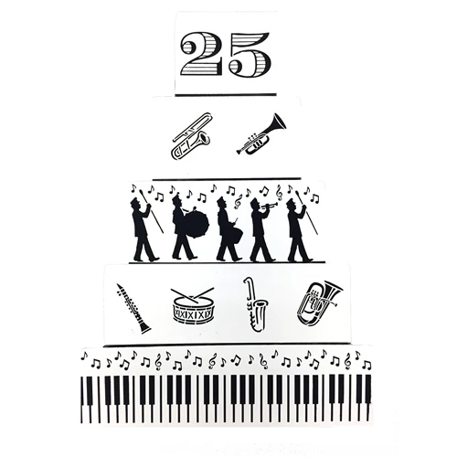 Marching Band Instruments Cookie Stencil Piano Keys Cake Fondant Molds Decorating Tools Baking Bakeware | Дом и сад