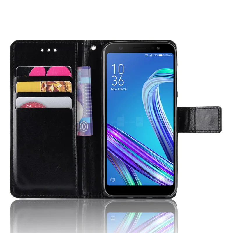 Чехол для Asus Zenfone Max M1 ZB555KL роскошный откидной бумажник из искусственной кожи