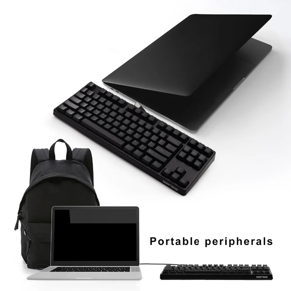 GANSS Heavy Duty 87 клавиш механическая клавиатура Cherry MX коричневый переключатель для