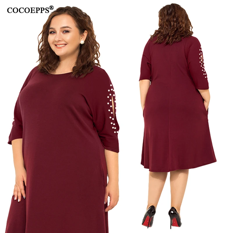 5XL 6XL 2019 женское свободное платье большого размера Весна Плюс Размер летнее