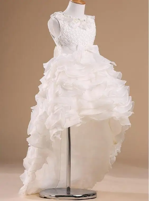 2017 New Wedding Party Formal Flowers Girl Dress Baby Pageant Dresses Birthday Cummunion Toddler Kids Tulle Custom | Детская одежда и