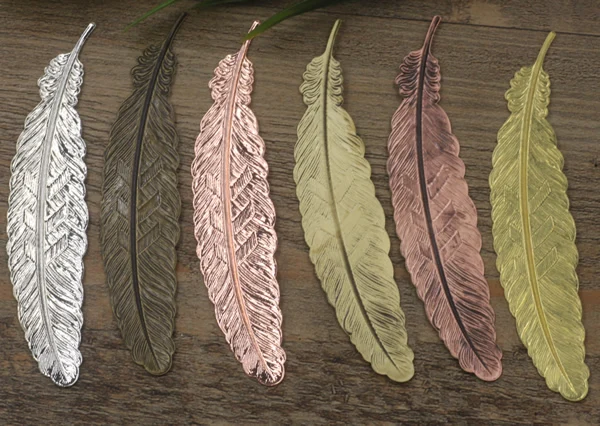 Закладка перо из сплава 110*24 мм подвески/подвеска меди с античной