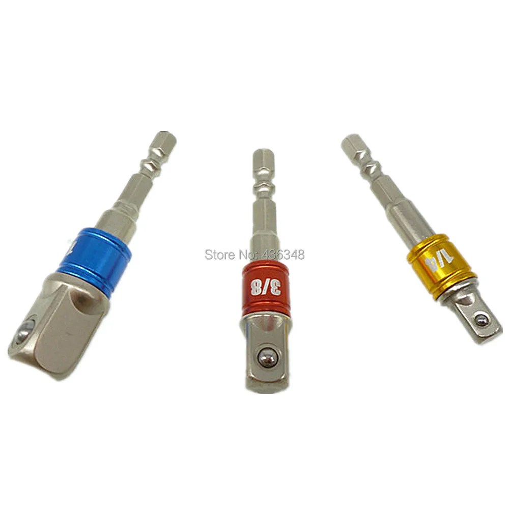 3x Socket Bit Adapter Adaptor Drill Nut Driver Power Extension Bar Set Impact Driver/drill 1/4" 3/8" 1/2" With Fixed Collar Ring |