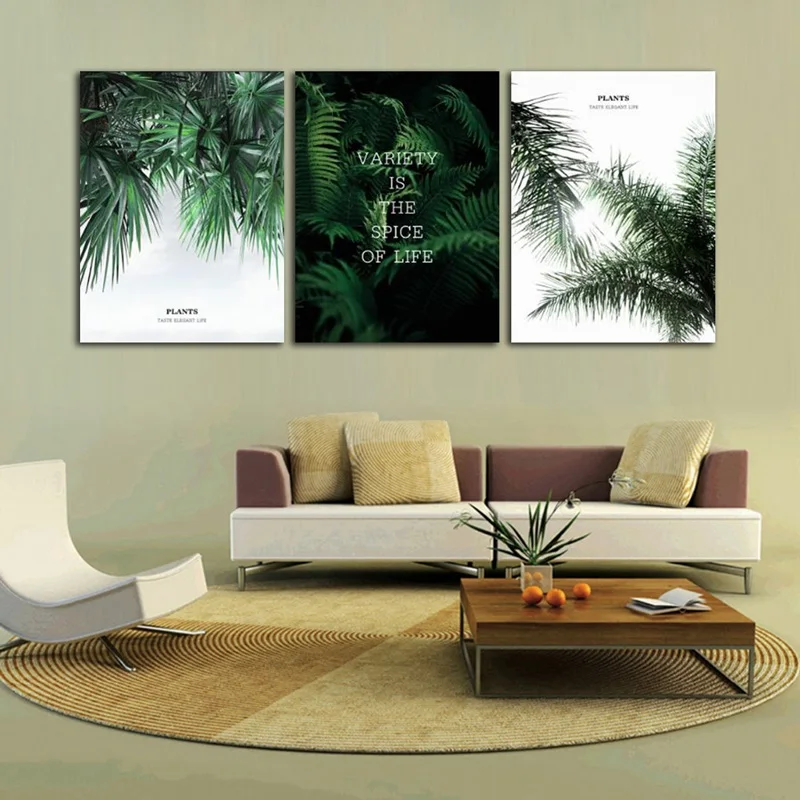 

Nordic Minimalist Fresh Art Green Plants Decorative Painting for House Living Room Canvas Posters and Prints Unframed Wall Art