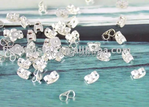 

FREE SHIPPING 300PCS Silver plate butterfly earring backs stopper #19982