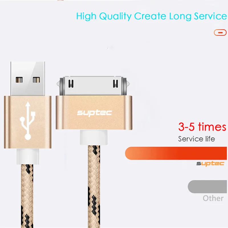 SUPTEC для iPhone 4, 4S, 3g, S, 3g, iPad 1, 2, 3, iPod Nano touch, 30 Pin, USB кабель, быстрая зарядка, оригинальное зарядное устройство, адаптер, шнур для синхронизации данных