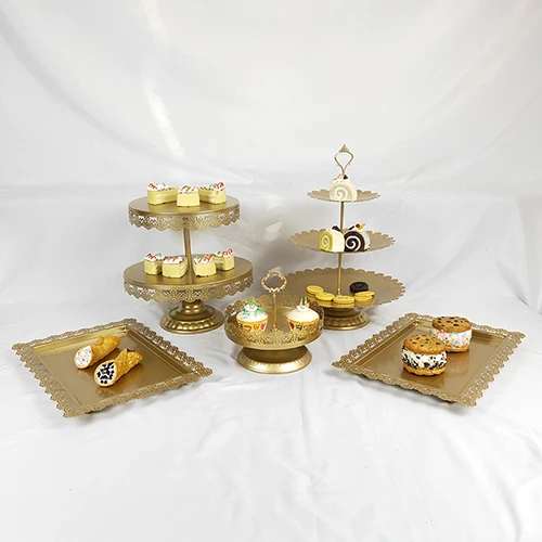 5pcs gold Золотой белый торт стенд Свадебный кекс стенд набор стеклянный купол Кристалл конфеты бар инструменты для украшения торта Формы для выпечки Набор 3-19 шт - Цвет: 5pcs gold