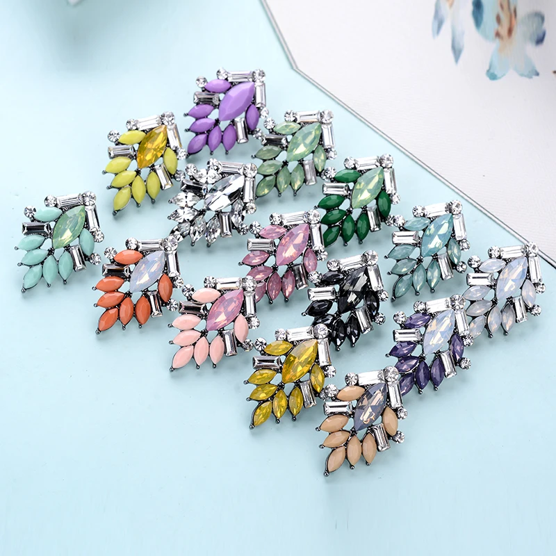 Классический Дерево Форма акрил Опал Камень Серьги гвоздики элегантный