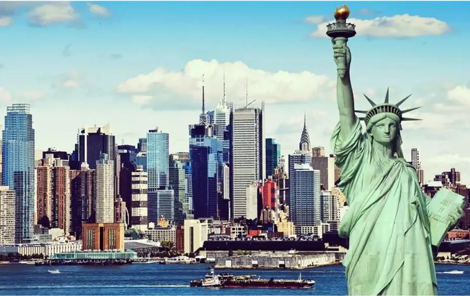 3D Statue of Liberty American City Construction Backside Wallpaper Murals Printed Photo Wall Mural Paper Rolls Contact | Обустройство