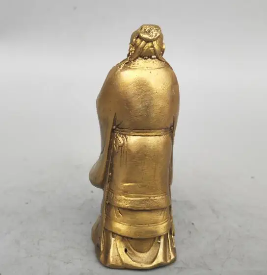

China seiko carving Pure brass Confucius small statue