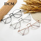 Очки DCM в ретро-стиле женские и мужские, прозрачные оптические аксессуары в чёрной и золотой оправе