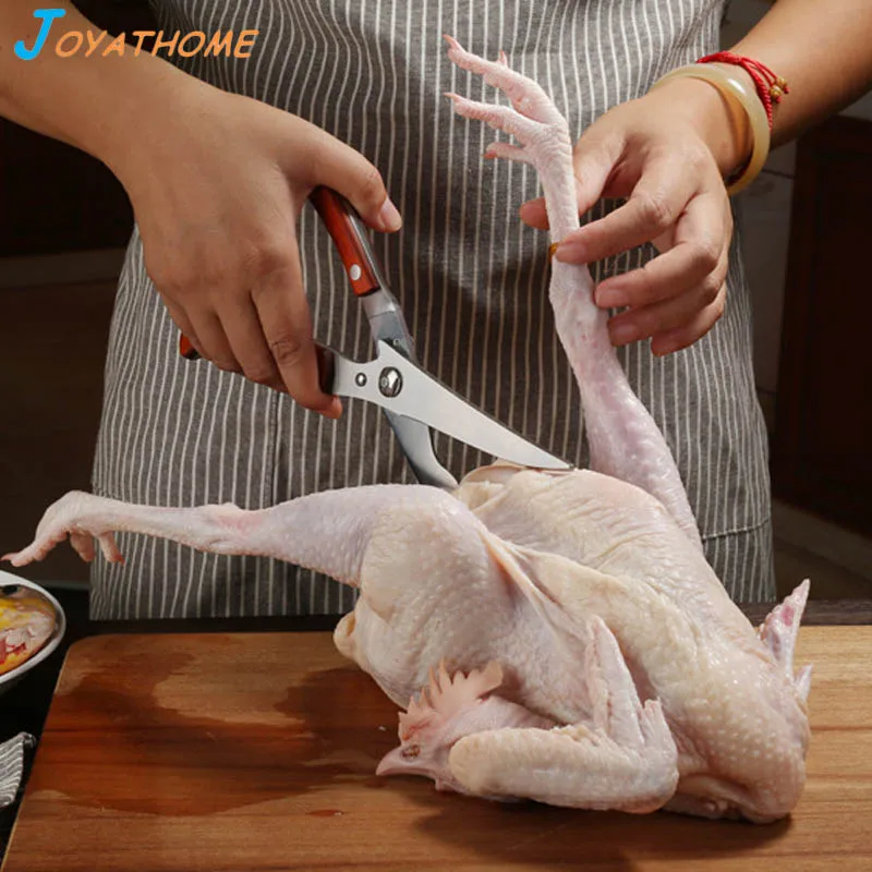 Joyathome Heavy Stainless Steel Chicken Bone Cut Fish Scissors Kitchen Hollow Handle Food Knife |