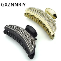 hair accessories for women 8 5cm black claw clips rhinestone crab fashion femme gold hairclip girls headwear gifts wholesale