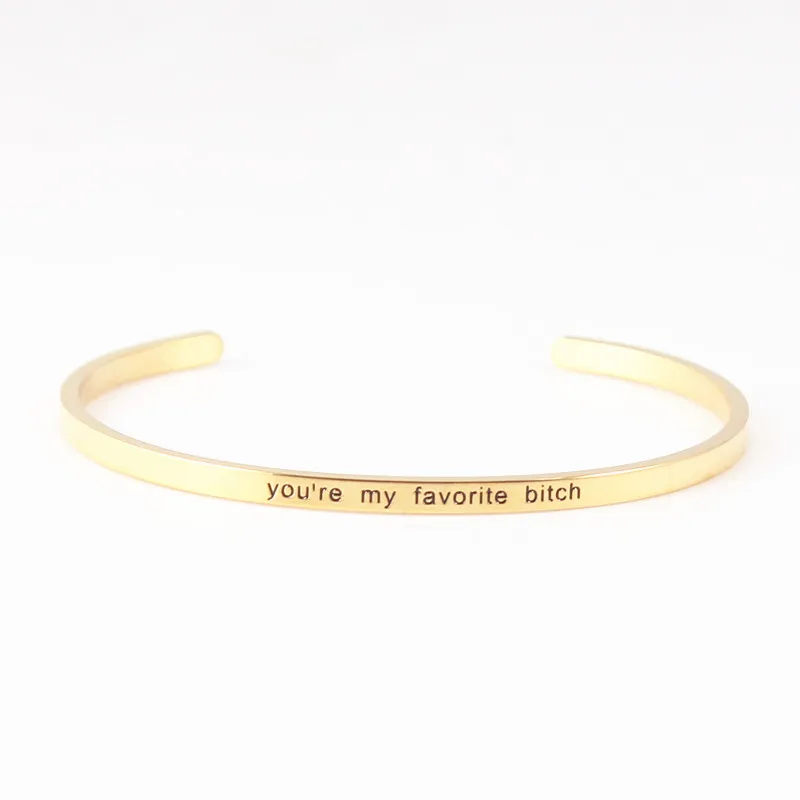 2017 хит продаж браслет из нержавеющей стали с гравировкой положительная