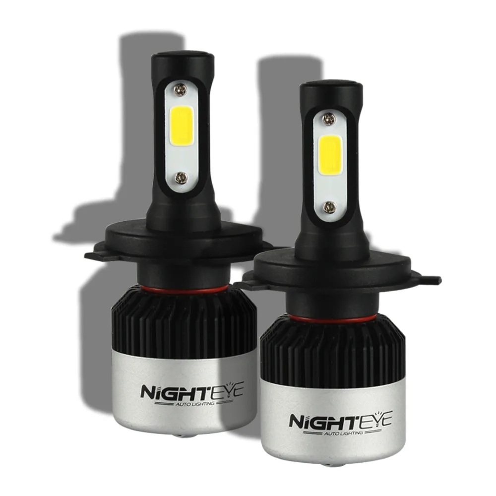 NIGHTEYE 2xH4 светодиодный Hi/Lo автомобильные лампы для фар 72 Вт Автомобильные Белый