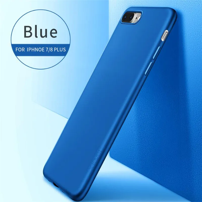 X-Level ТПУ чехол для телефона iPhone 7 8 Plus ультра тонкий защитный чехол для iPhone 7 8 - Цвет: Синий