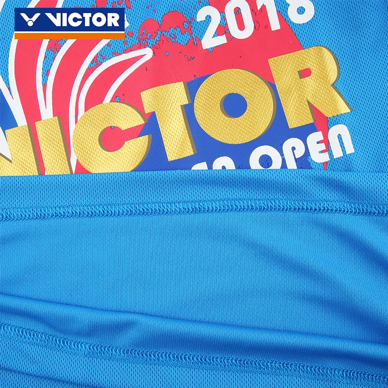 Мужские футболки для бадминтона Victor из 100% полиэстера быстросохнущая Спортивная