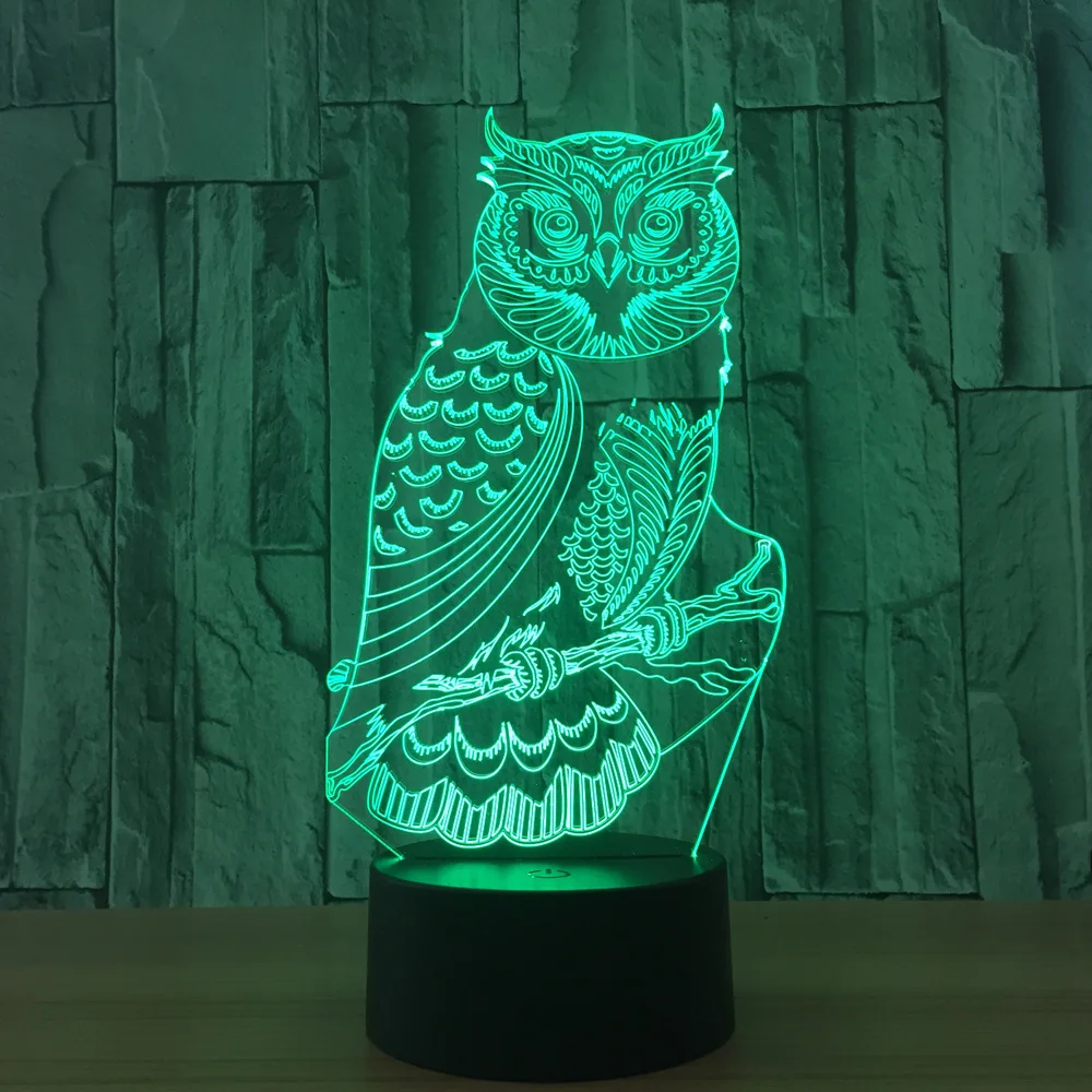 

OWL Bird 7 Colors Adjustable USB Creative 3D Night Light Lighting 7 Color Change LED Table Desk Lamp Xmas Gift Dropship