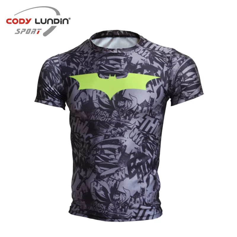 Style 2 CODY LUNDIN Batman Комплексная PRO футболка с коротким рукавом фитнес колготки rasgard Беговая спортивная одежда быстросохнущая Rashgard - Цвет: Style 2