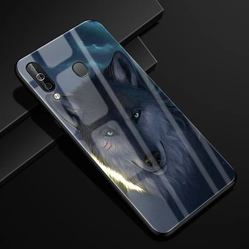 16 Для samsung A40S чехол Мода Жесткий PC стекло задняя крышка для samsung Galaxy A40S A 40S M30 чехлы для телефонов силикон бампер Coque - Цвет: 16