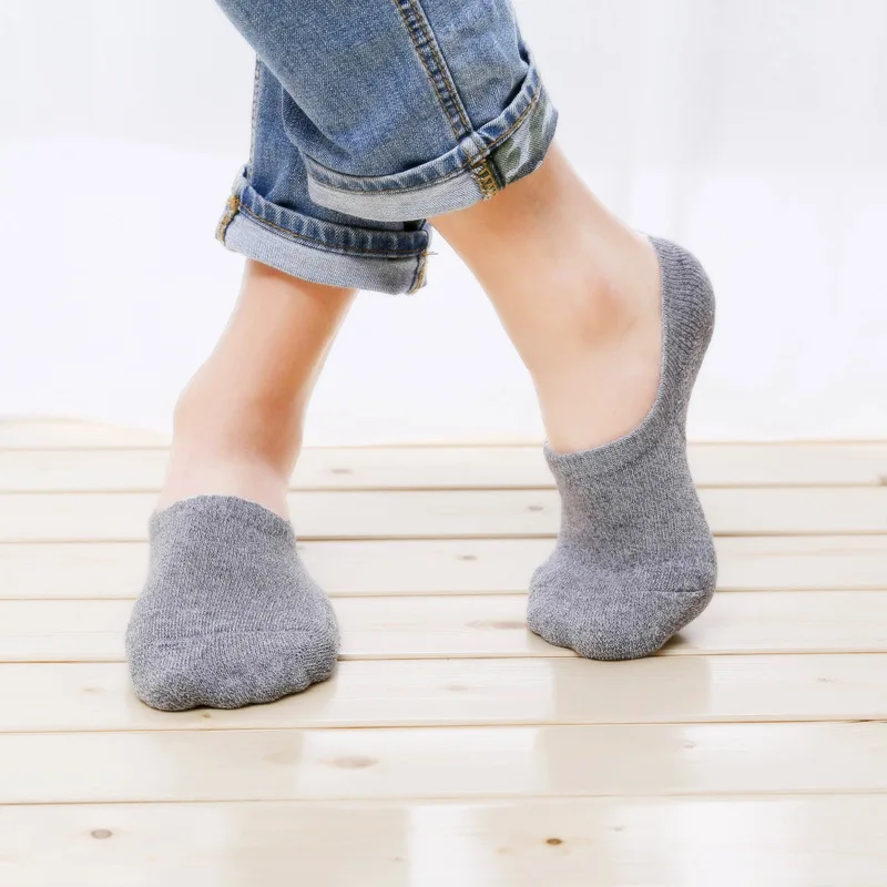 Мужские хлопковые махровые носки однотонные нескользящие из силикона винтажные