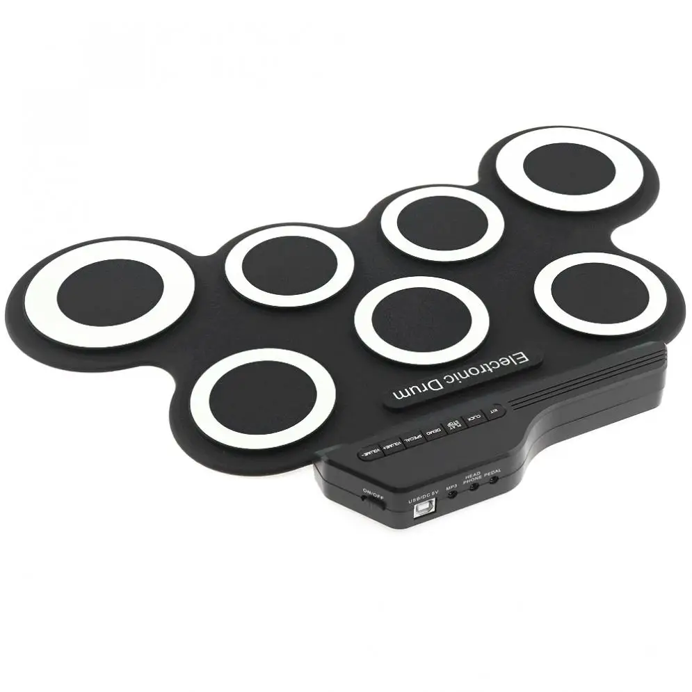 Портативный Цифровые Электронные USB 7 колодки Roll up набор силиконовых