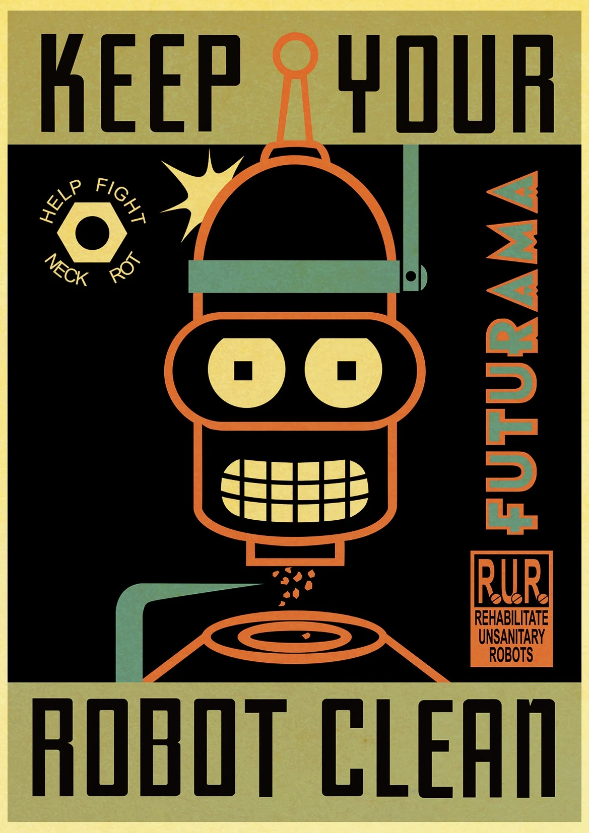 Ретро-плакат Futurama вы не платите, чтобы мыслить научно-Фантастическое ТВ-шоу классический декоративный винтажный плакат на стену художественная живопись декор комнаты