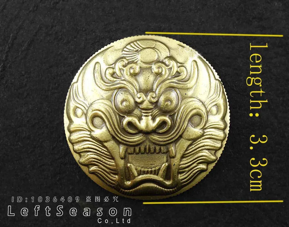 Кошелек в виде головы драконов с защелкой из латуни золотого и бронзового цвета