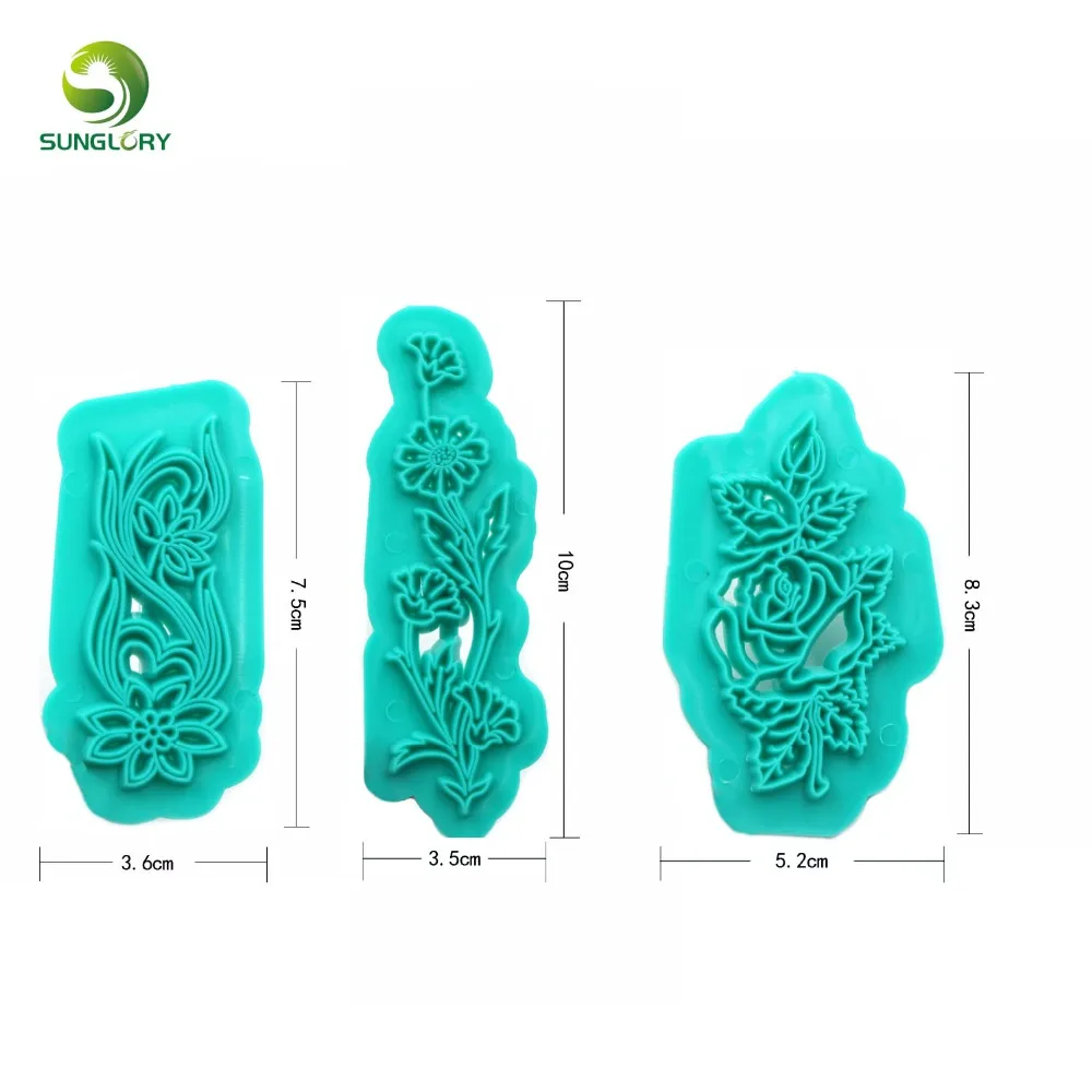 3PCS/SET Plastic Flowers Cookie Cutter Baking Decoration Fondant Sugarcraft Biscuit Mould Cake Decorating Tools Gumpaste | Дом и сад