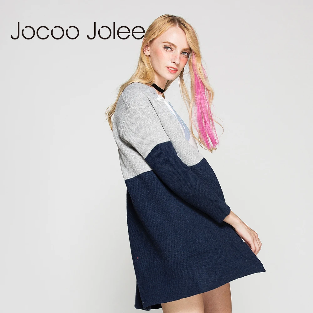 Повседневные длинные вязаные кардиганы Jocoo Jolee Осенний дизайнерский свитер в