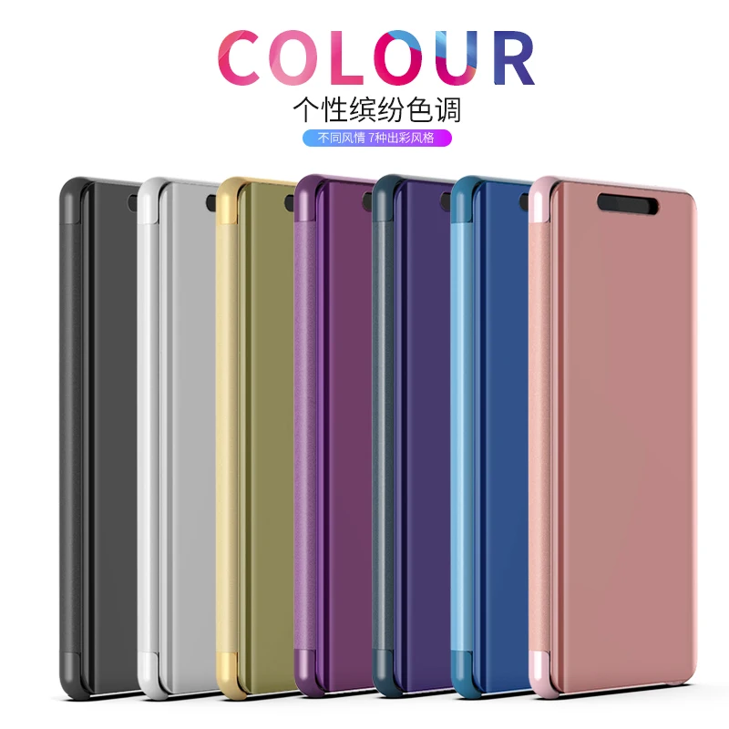 Зеркальный умный флип чехол для Sony Xperia XZ3 прозрачный HD экран полное покрытие XZ 3