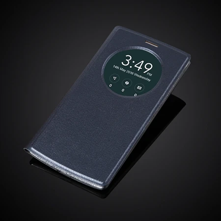 Новое поступление для LG G4S, кожаный чехол с Откидывающейся Крышкой, быстрый круглый чехол, функция автоматического отключения, умный вид, задняя крышка батареи для LG G4S - Цвет: Darkbule
