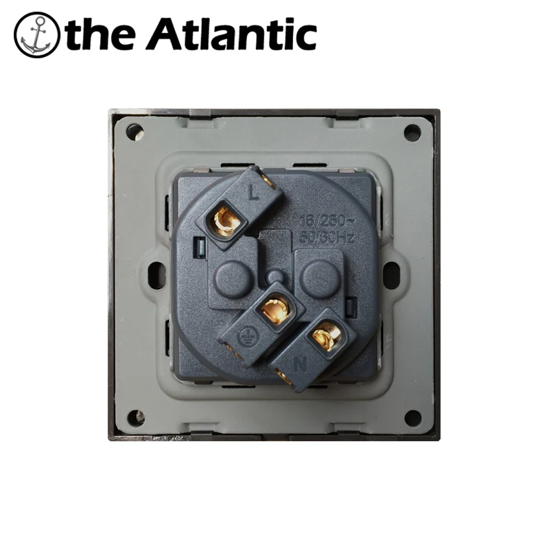 Atlantic 16A 250 в стандарт ЕС розетка Schuko роскошная черная пластиковая панель