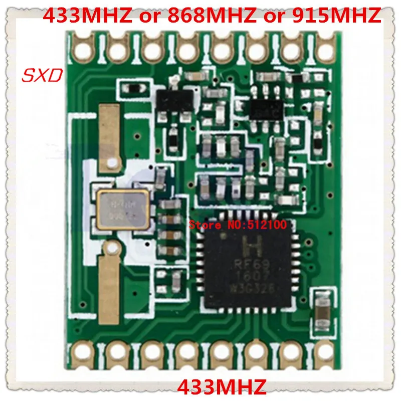 2pcs/lot 433MHZ module RFM69HW 20dBm RF transceiver MODULE 433/868/915MHZ | Электронные компоненты и