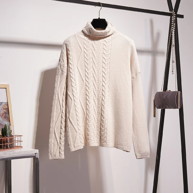 ALPHALMODA осенне зимний модный женский костюм с воротником хомутом Свободный