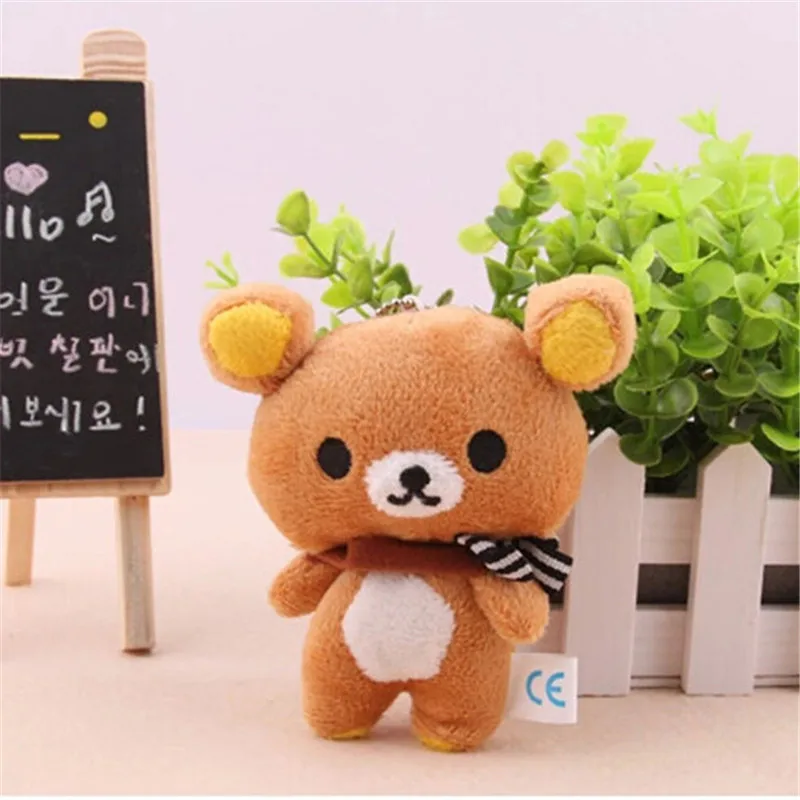 11 см супер мило мягкий плюшевый ленивый медведь Rilakkuma кукла брелок для ключей и