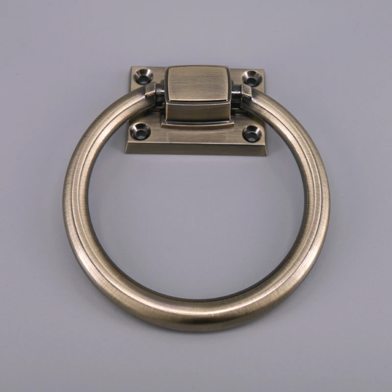

1x Vintage Ring Door Knocker Chair Handles Furniture Hardware Drawer Drop Ring Pull Knob Bronze Tone Ring Pull