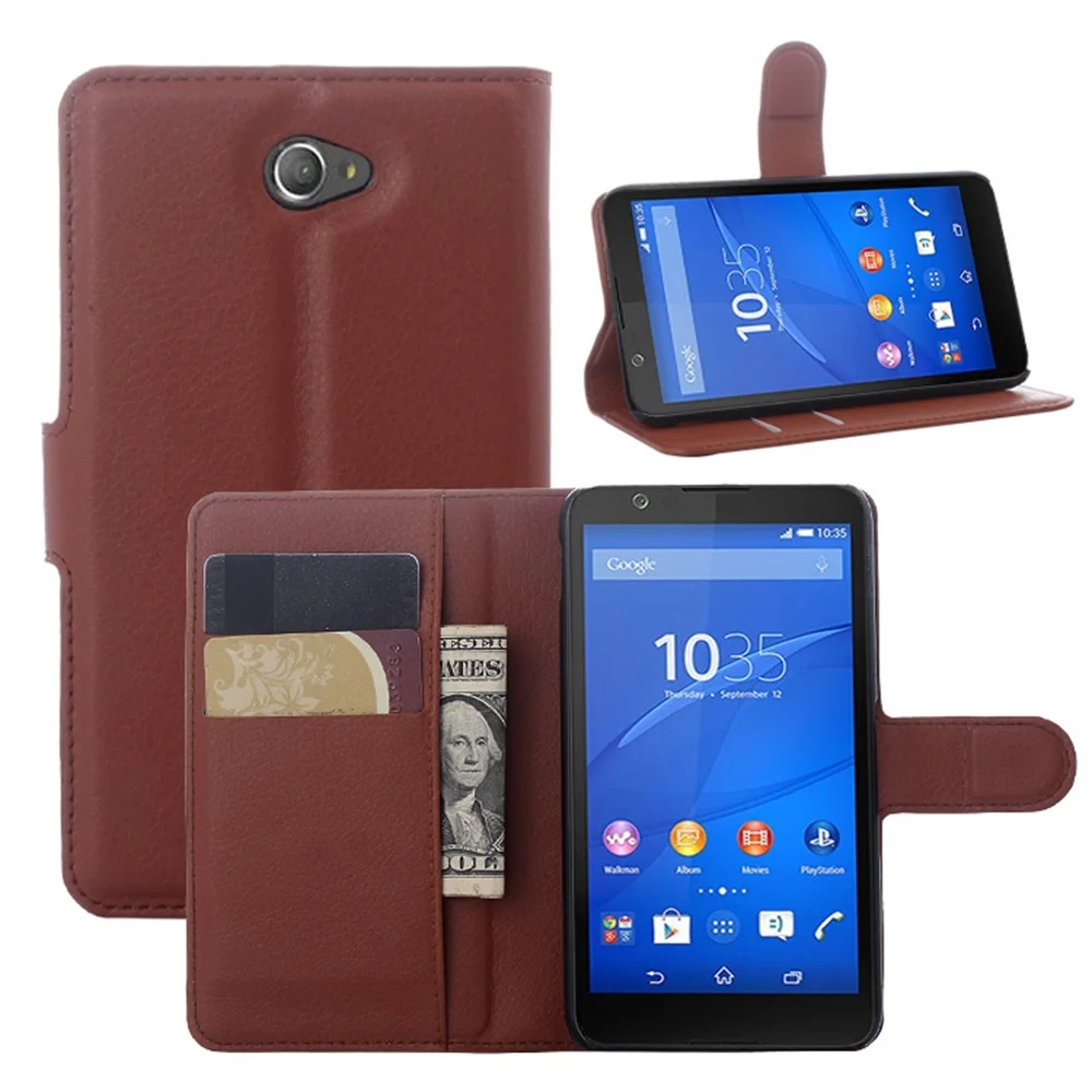 Чехол Cyboris для Sony Xperia E4 E2104 E2105 E2114 E2115 E2124 чехол с откидной крышкой из зернистой кожи