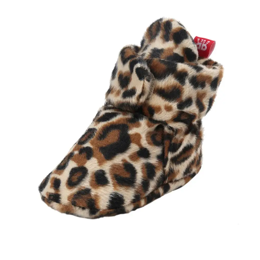 Leopard ROMIRUS/Новинка; детская обувь для новорожденных; Cozie; ботинки из искусственного флиса; Сезон Зима; теплая детская обувь для малышей; классическая обувь для мальчиков и девочек - Цвет: Leopard