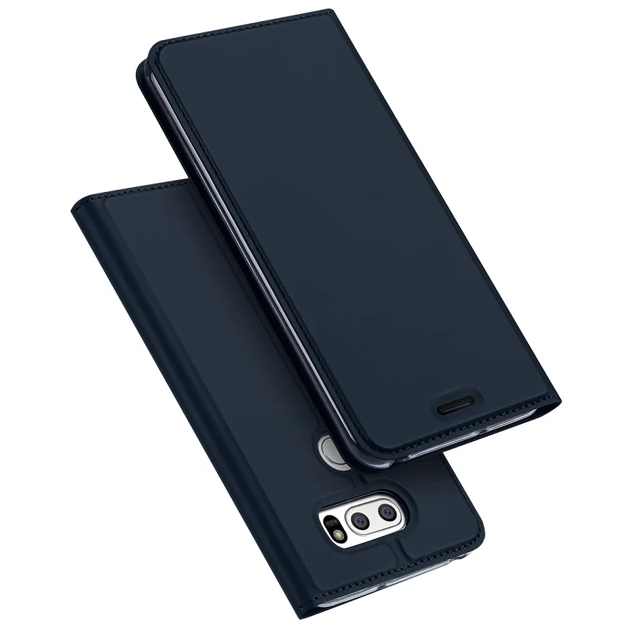 blue DUX DUCIS Роскошный кожаный чехол для LG V50 чехол с откидной крышкой с отделением портмоне Чехол для мобильного телефона для htc U11 U12 Plus кожаный Капа для фундамент чехол - Цвет: blue