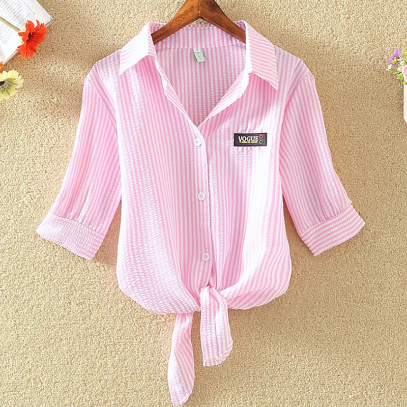 Chemise Femme женские рубашки блузки в полоску блузка Корейском стиле топы blusas y