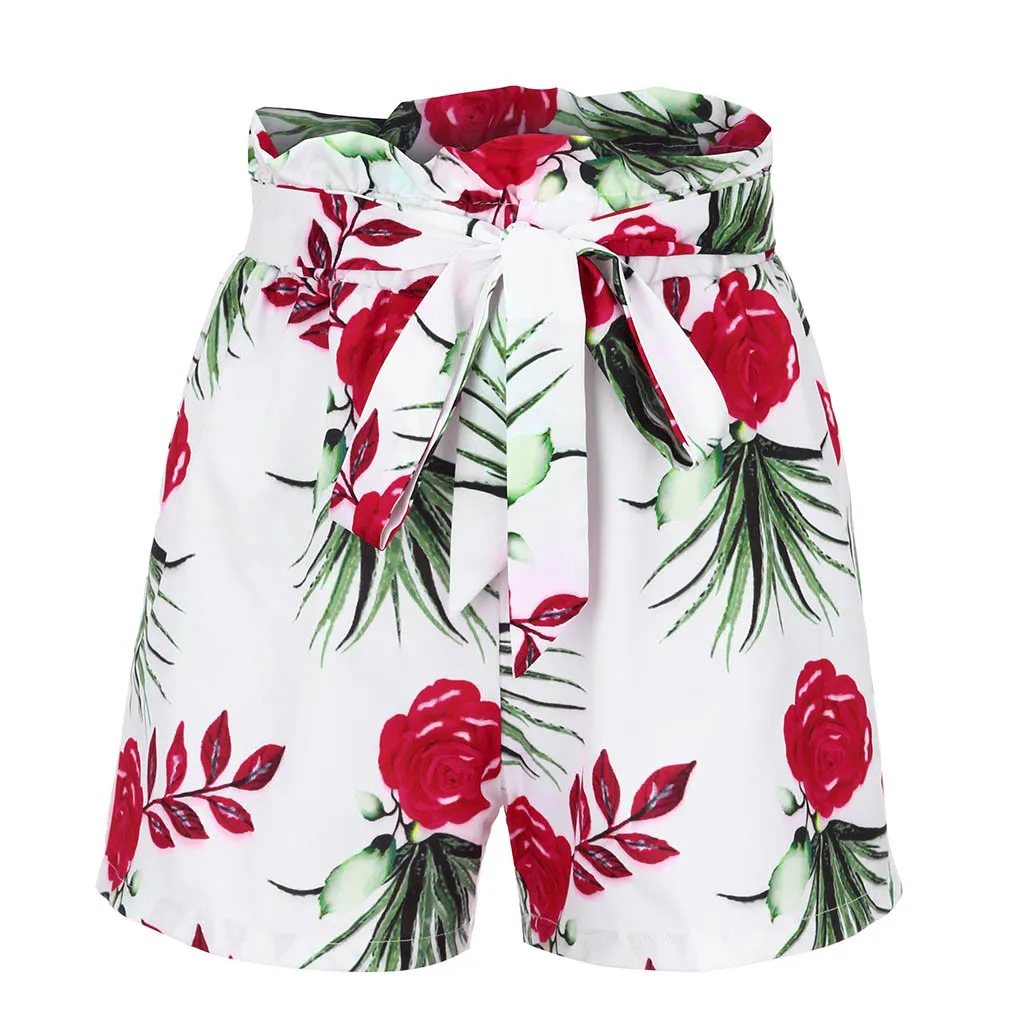 Шорты женские модные размера плюс цветочный принт бандажные шорты Pantalones Cortos Mujer Spodenki Damskie шорты Feminino szorty