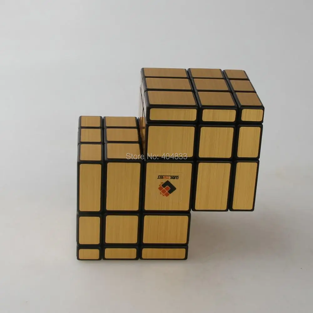 Зеркальный куб CubeTwist 2 Siamese Черное золото/серебро стикер Cubo Magico переплетенная