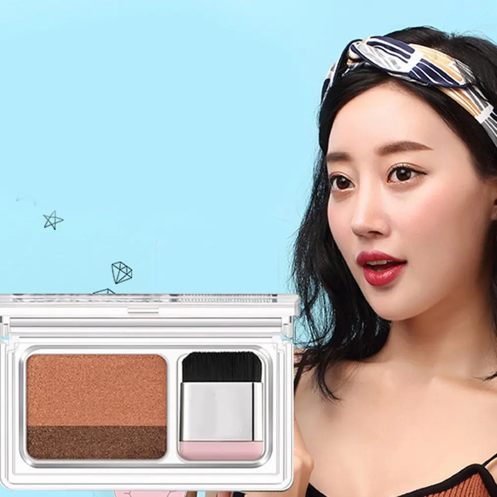 2 цвета двухцветные градиентные тени для век ленивые Палетка макияжа мерцающие