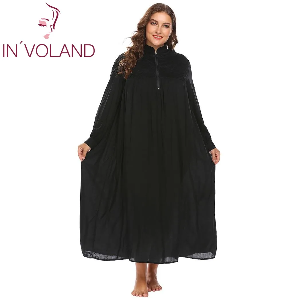 Женская ночная рубашка IN'VOLAND свободная длинная большого размера плюс с