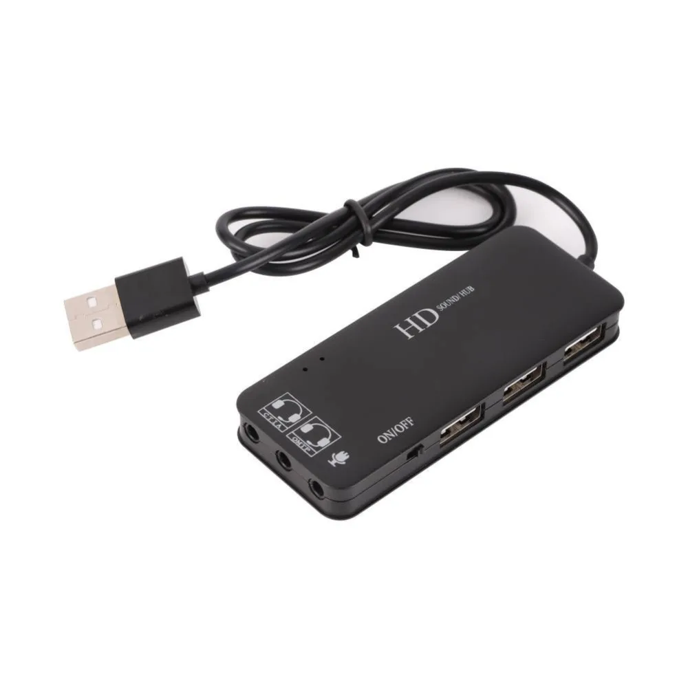 Usb хаб Mini Dual Channel Plug and play внешняя звуковая карта аудиоадаптер сплиттер с
