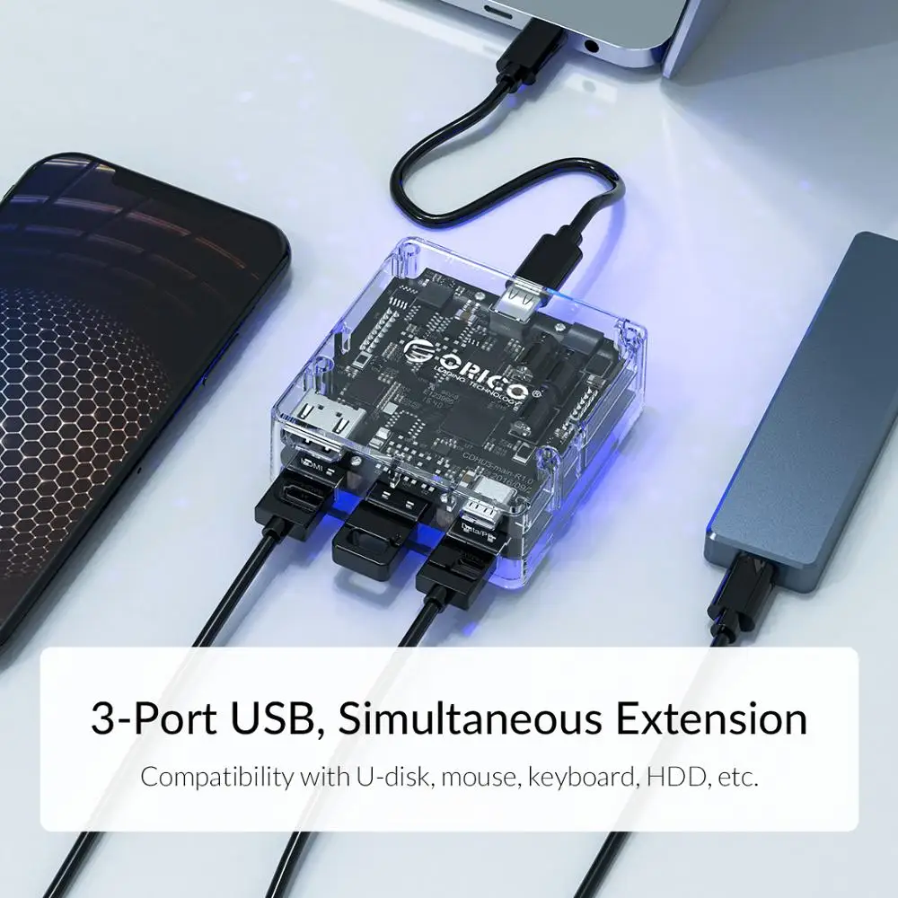 Usb концентратор ORICO 5 в 1 Type C C/HDMI/USB3.0 порты Универсальная док станция 6 Гбит/с USB для